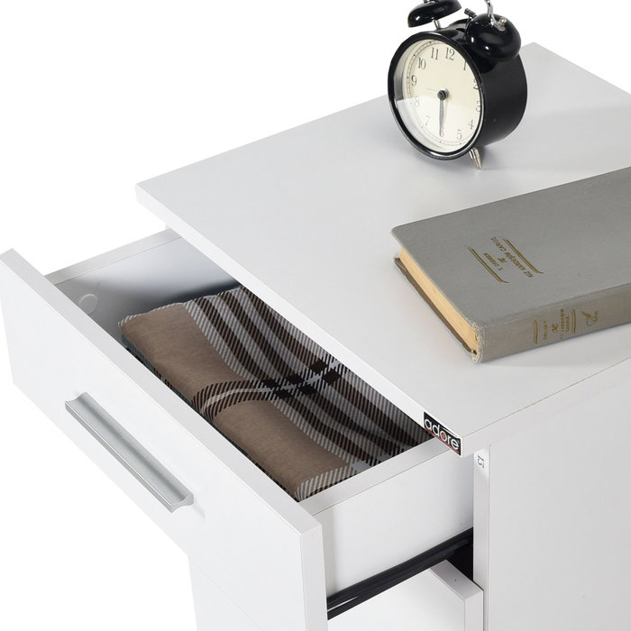 Hanah Home Mesita de Noche Kmd-530-Bb-1 Blanca 3 Cajones